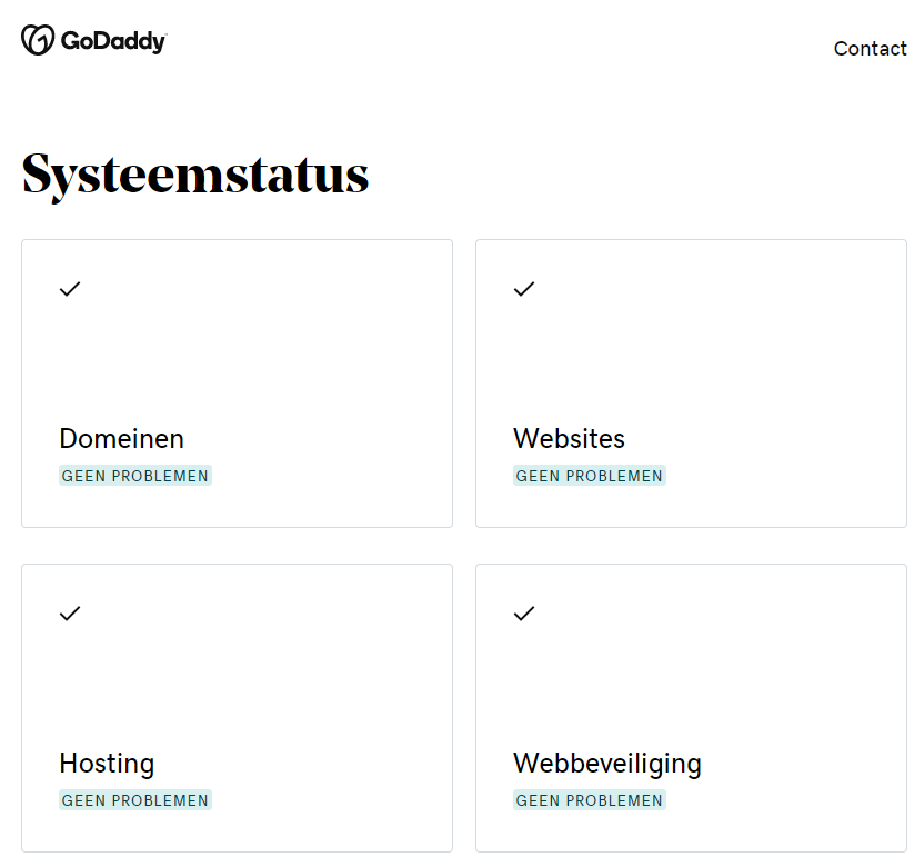 systeemstatus godaddy